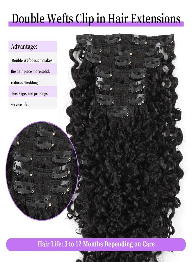 Sassina Spiral Curly Clip in Hair Extensions Human Hair Invisible Human Hair Extensions for Women Natural Black Double Weft Clip in Extensions Thick Soft Natural Human Hair 7Pcs 120G 16 Inch - Image 4